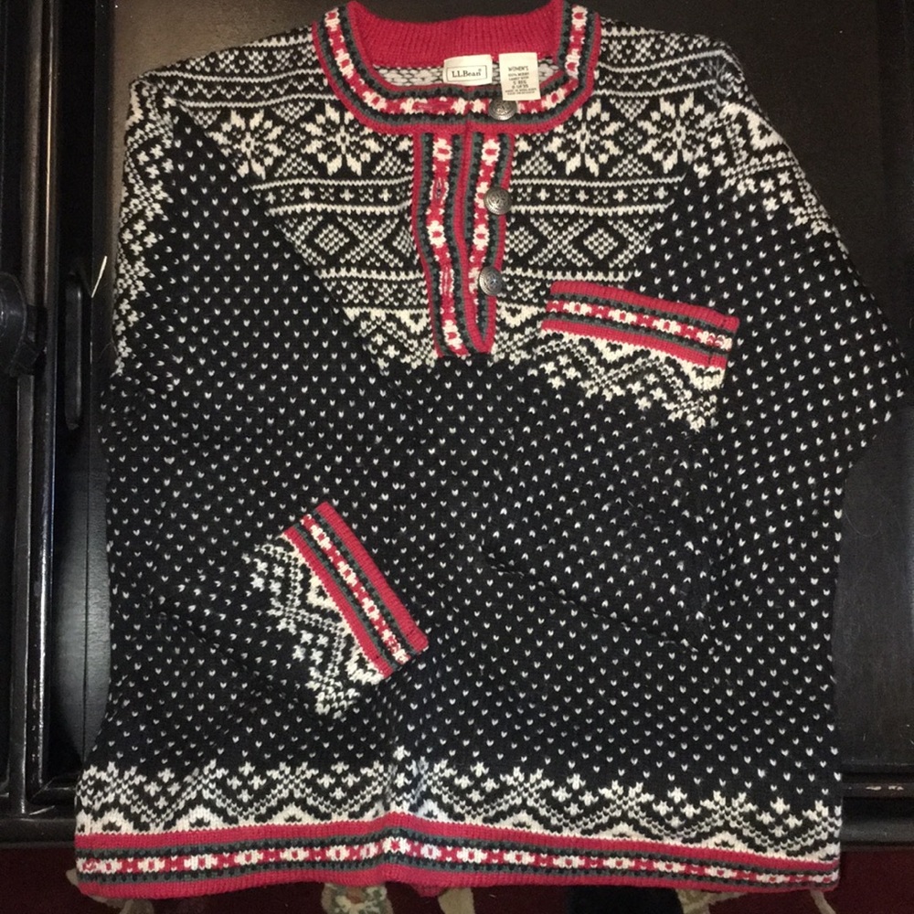 🌹LL Bean Norwegian-ish Sweater 100% lamb wool S